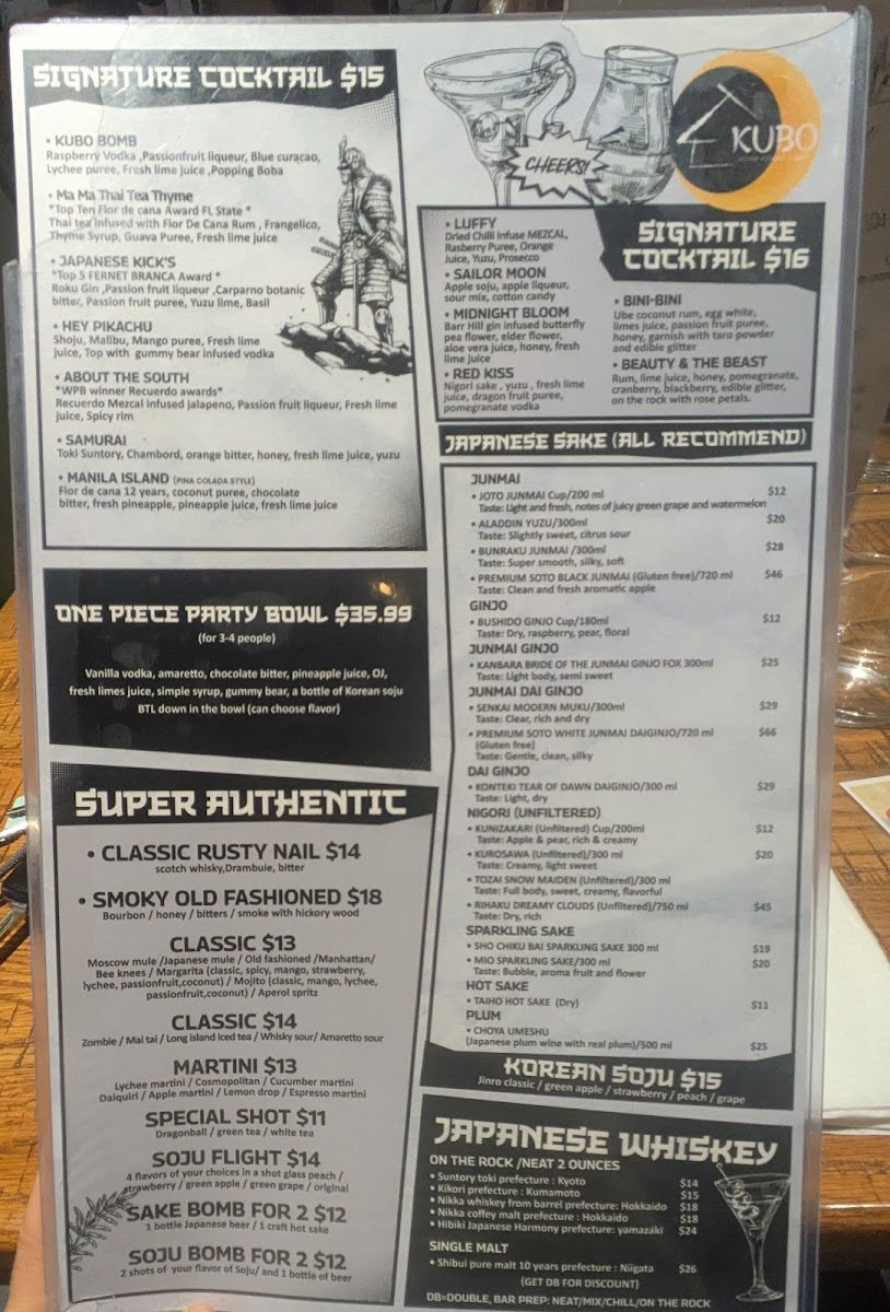 KUBO Asian fusion and bar -Ft. lauderdale Menu - Image 3